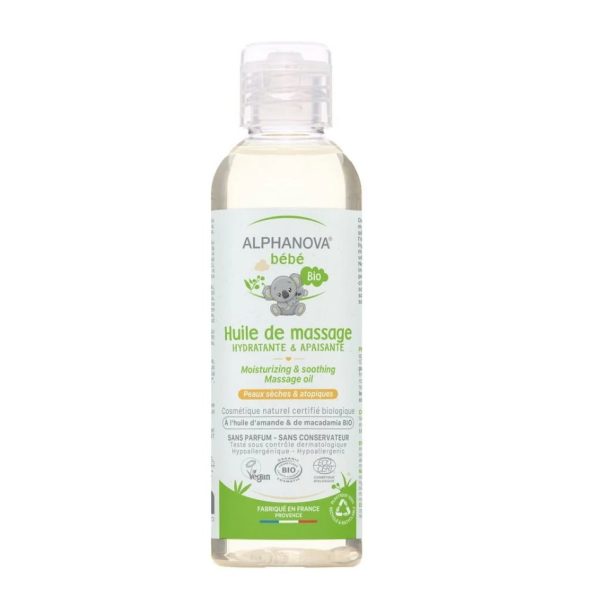 Alphanova Baby biologische massageolie – parfumvrije verzorging voor gevoelige babyhuid