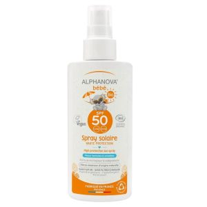 Alphanova Bio Zonnebrand Spray Baby SPF50 – natuurlijke zonnebrand met minerale filters voor gevoelige babyhuid