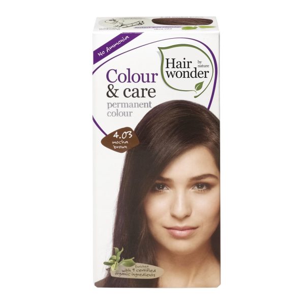 Afbeelding van Hairwonder Colour & Care Mocha Brown 4.03 verpakking