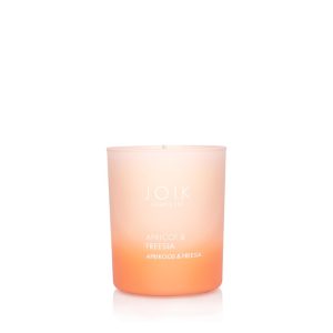 JOIK Vegan Geurkaars Apricot & Freesia – Stijlvolle kaars in modern glas