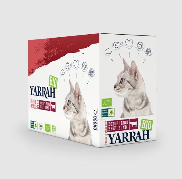 Yarrah Biologisch Kattenvoer Filets met Rund in Saus