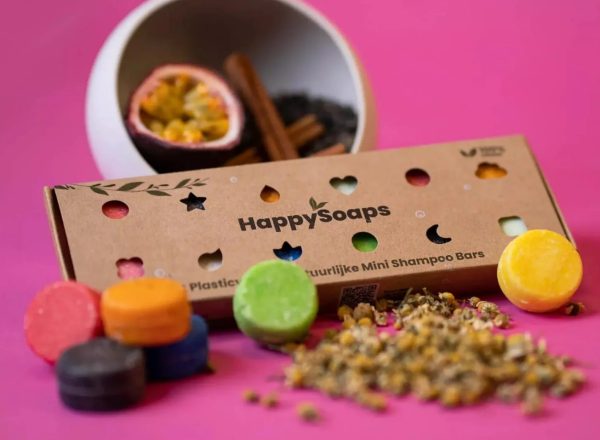 HappySoaps Giftbox met 12 Mini Shampoo Bars