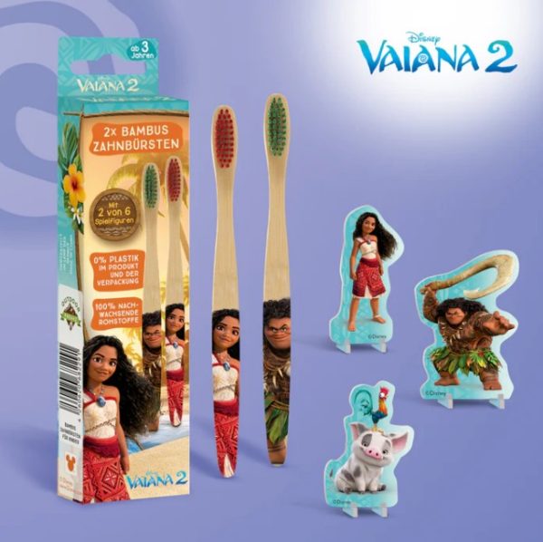 Disney Vaiana 2 Kinder Tandenborstel Duo-Pack – duurzaam en biologisch afbreekbaar