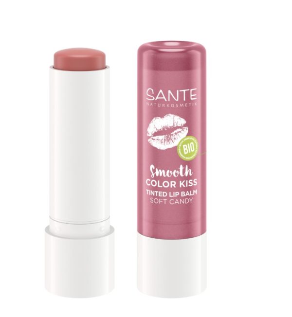 Sante Smooth Color Kiss Tinted Lip Balm Candy 03 – biologische lipverzorging met roze tint