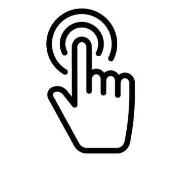 Icon van een vinger die een bestelling plaatst, symbool voor eenvoudig kerstpakketten bestellen na het maken van een persoonlijke keuze uit duurzame en natuurlijke producten.