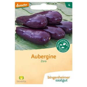 Bingenheimer biologische aubergine Zora zaden Demeter verpakking