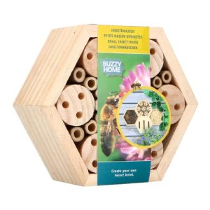 Bûten Home Hexagon bijen insectenhuisje voor tuin 13 x 15 x 6 cm