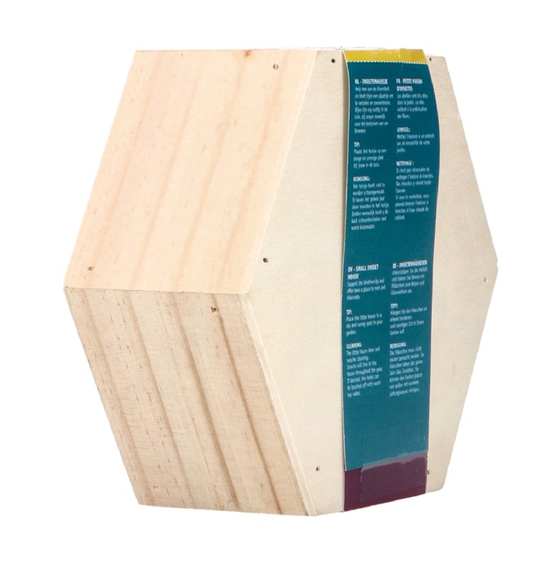 Compact hexagon insectenhuisje speciaal voor bijen.