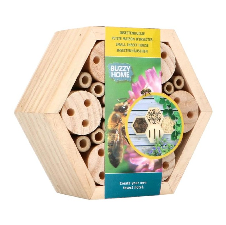Bûten Home Hexagon bijen insectenhuisje voor tuin 13 x 15 x 6 cm